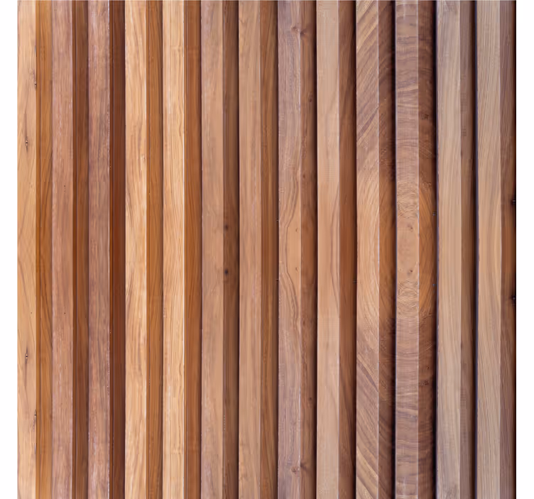 Toile fenêtre beige planches de bois verticales - TenStickers