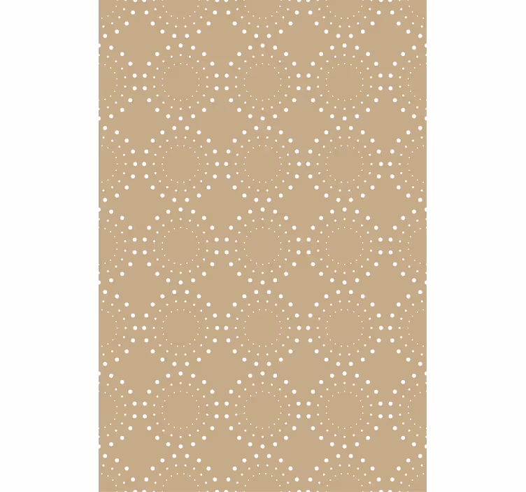 Toile fenêtre beige fond beige clair à cercles blancs - TenStickers