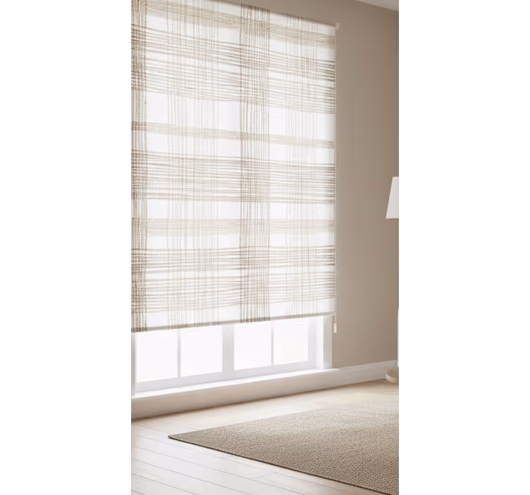 Toile fenêtre beige motif jute fin beige - TenStickers