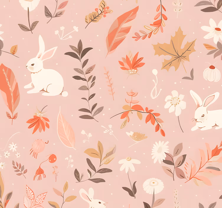 Toile fenêtre rose design forêt d'automne - TenStickers