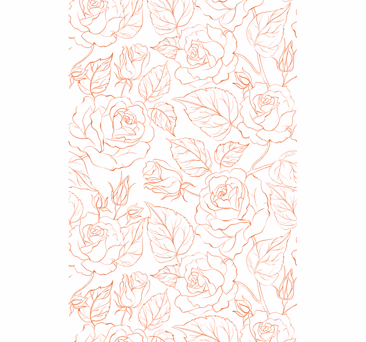 Toile fenêtre rose motifs roses délicats - TenStickers