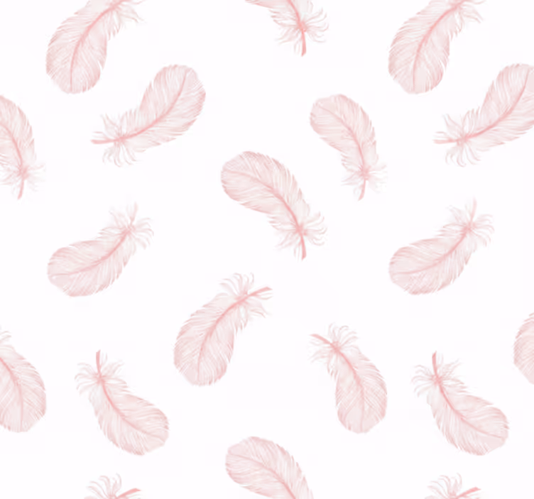 Toile fenêtre rose motif plumes roses - TenStickers