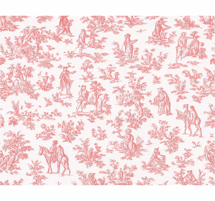Toile fenêtre rose design vintage campagne - TenStickers