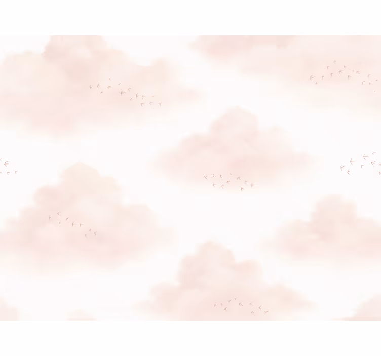 Toile fenêtre rose nuages roses - TenStickers