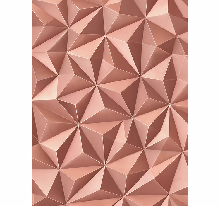 Toile fenêtre rose géométrique abstraite dorée - TenStickers