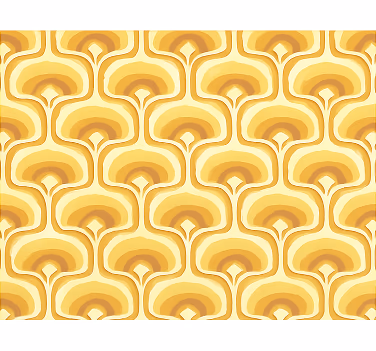 Toile fenêtre jaune motif rétro jaune - TenStickers
