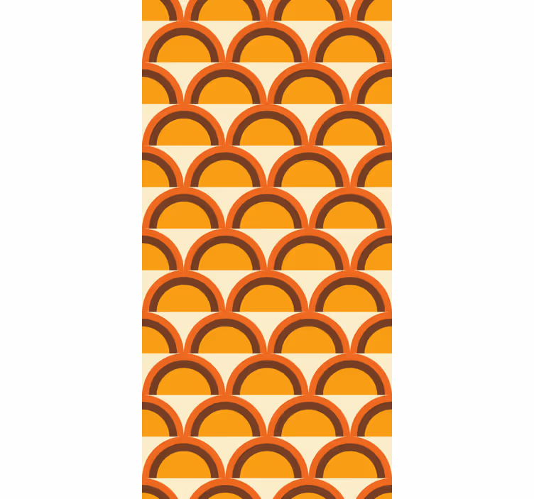Toile fenêtre jaune arches rétro coucher de soleil 70's - TenStickers