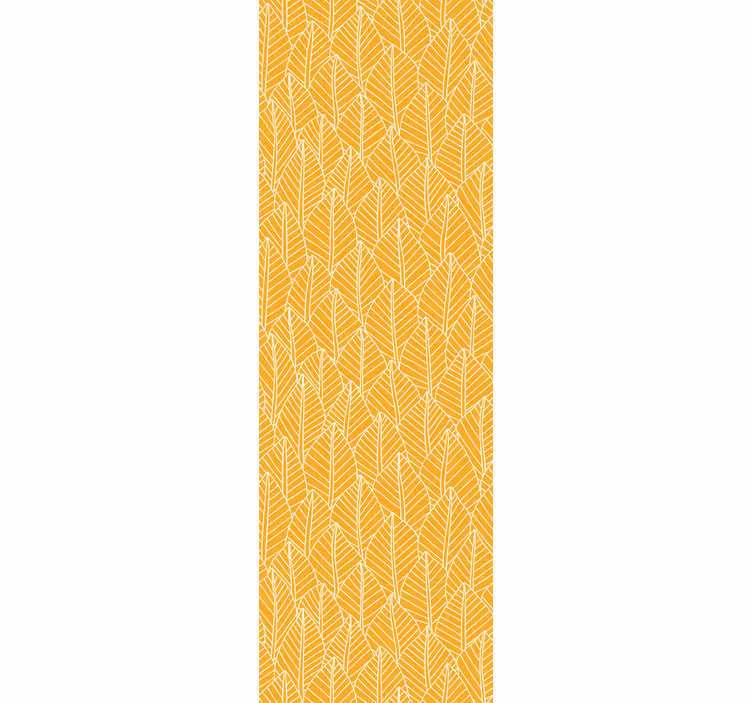 Toile fenêtre jaune motif feuillage jaune - TenStickers