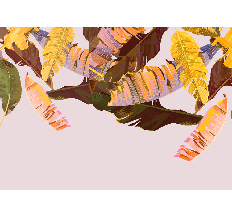 Toile fenêtre cuisine feuilles de banane exotiques - TenStickers