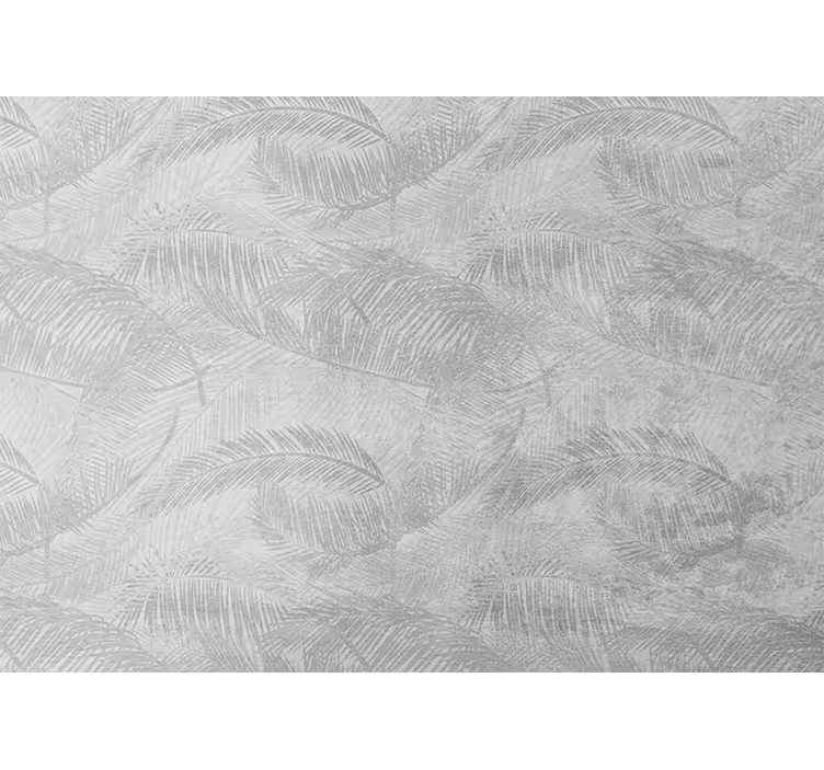 Toile fenêtre cuisine illustration tropicale grise vintage - TenStickers