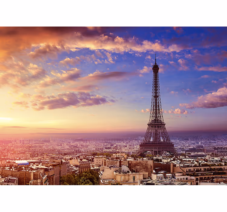 Toile fenêtre cuisine vue de paris - TenStickers