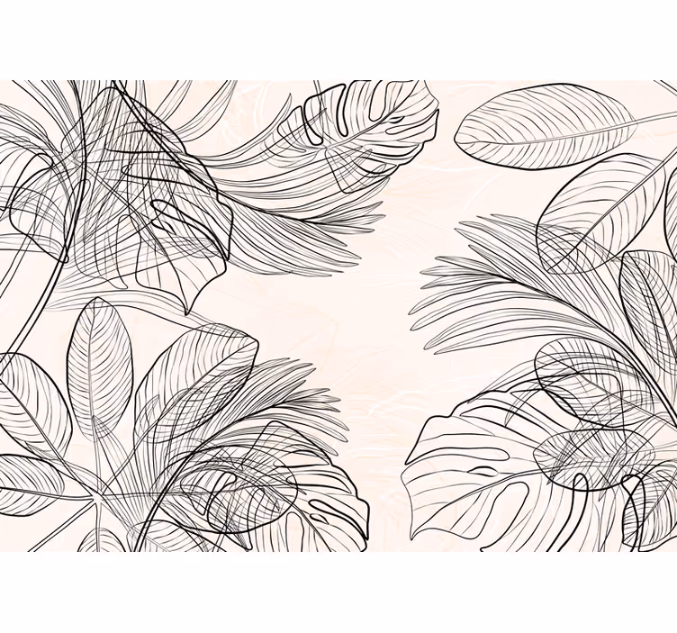 Toile fenêtre cuisine formes de feuilles fines colorées - TenStickers