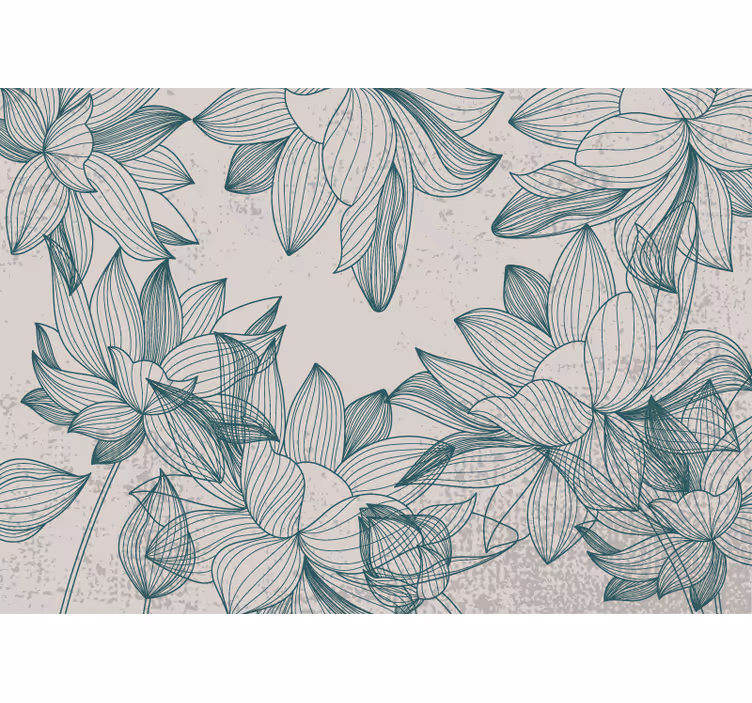 Toile fenêtre cuisine silhouettes de fleurs - TenStickers