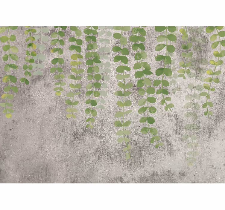 Toile fenêtre cuisine plantes suspendues béton - TenStickers