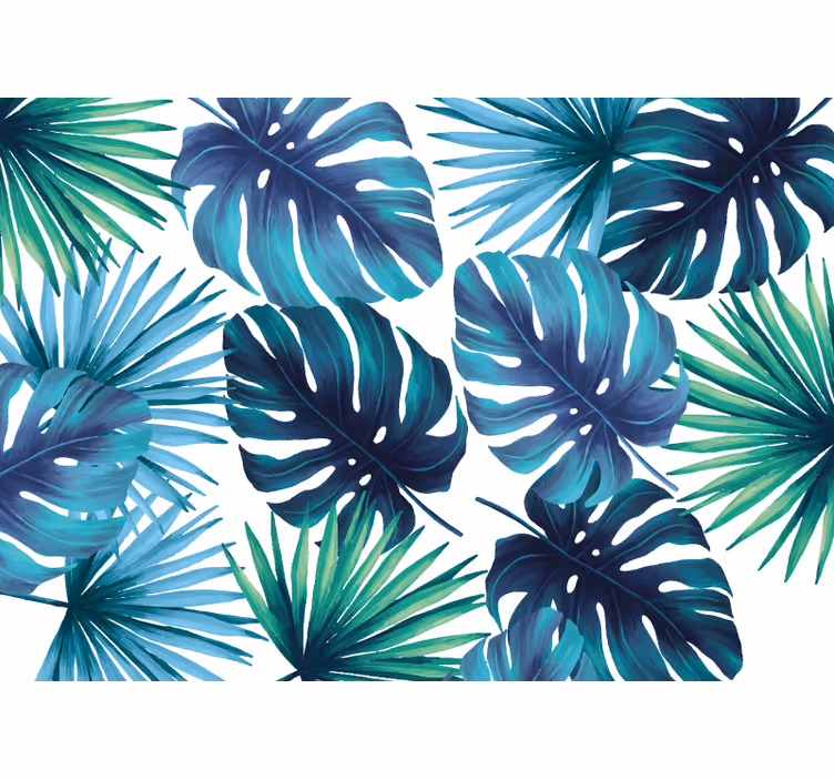 Toile fenêtre cuisine feuilles tropicales style californien - TenStickers