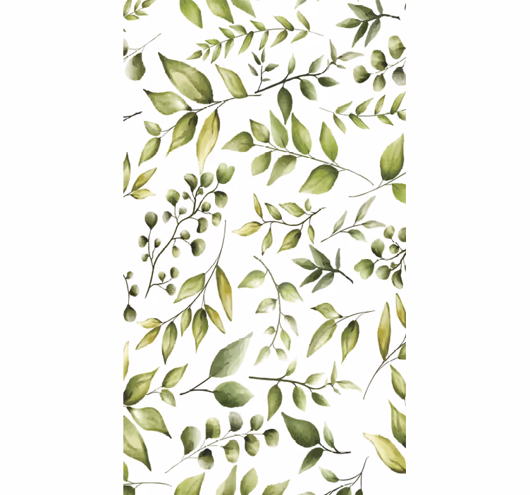 Toile fenêtre cuisine feuilles d'eucalyptus aquarelle - TenStickers