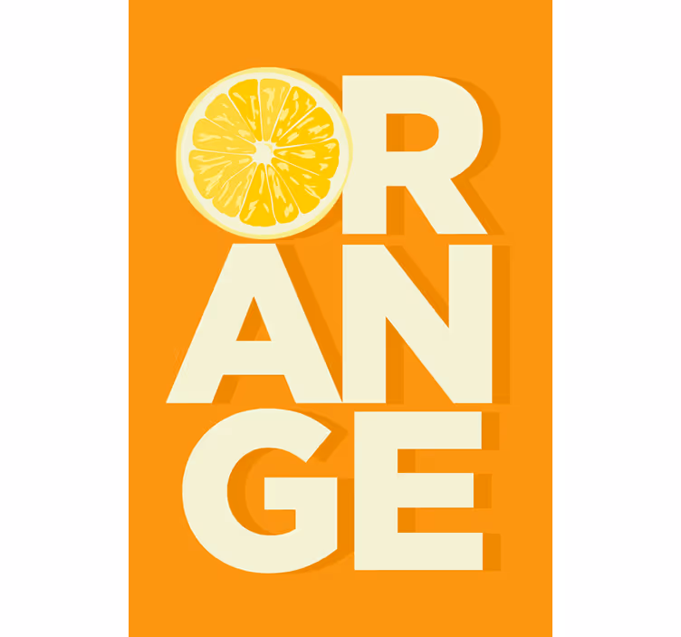 Toile fenêtre cuisine texte orange tranché - TenStickers