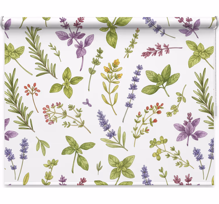 Toile fenêtre cuisine herbes colorées - TenStickers