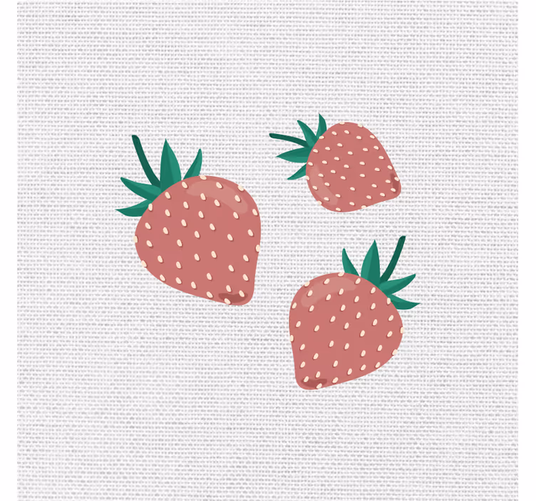 Toile fenêtre cuisine motif fraises colorées manuscrit - TenStickers