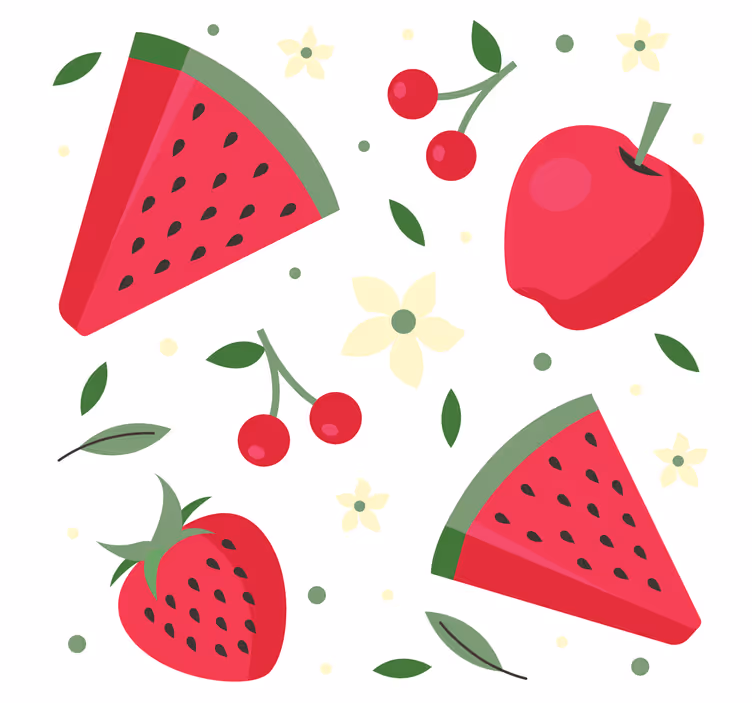 Toile fenêtre cuisine motif de fruits variés - TenStickers