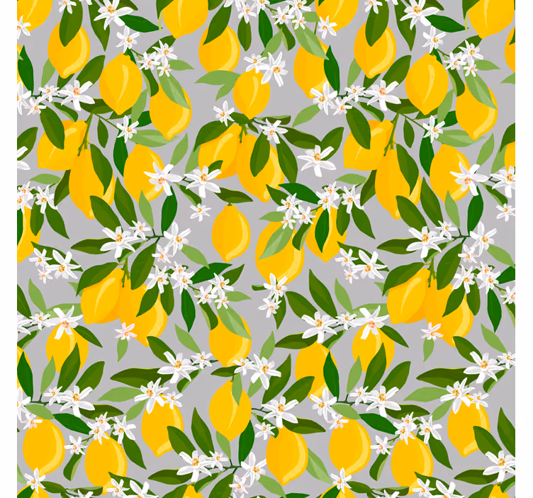 Toile fenêtre cuisine motif arbre à citron - TenStickers
