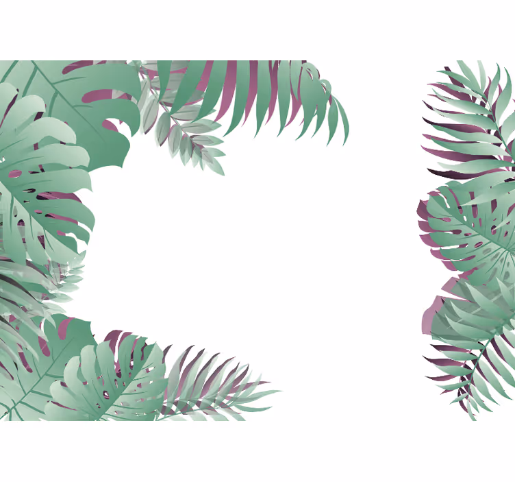 Toile blanche fenêtre forêt tropicale rétro - TenStickers
