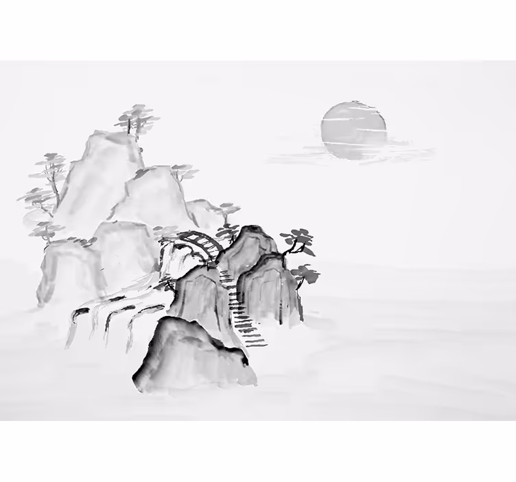 Toile blanche fenêtre falaise et mer - TenStickers