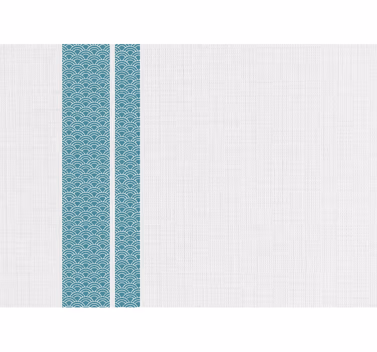 Toile blanche fenêtre rayures bleues minimalistes - TenStickers