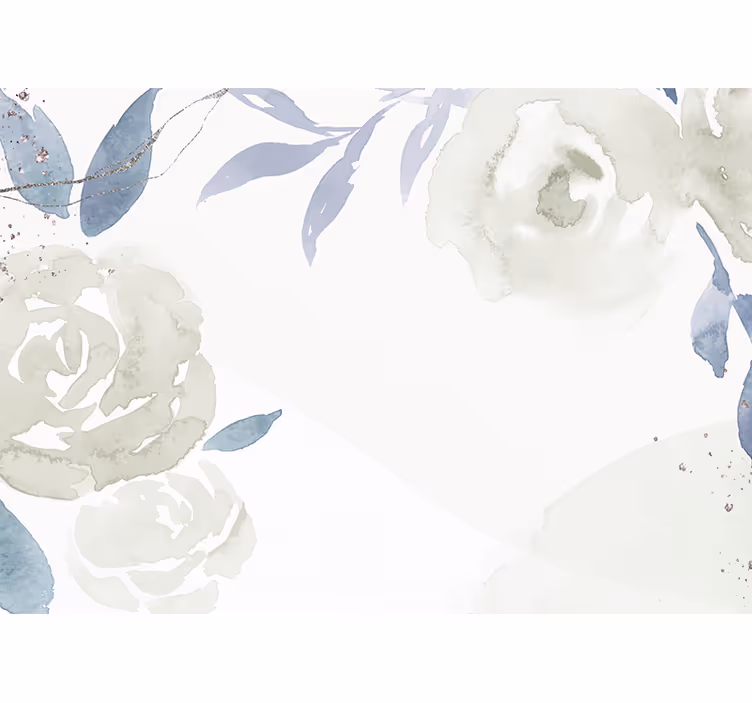 Toile blanche fenêtre illustration artistique florale - TenStickers