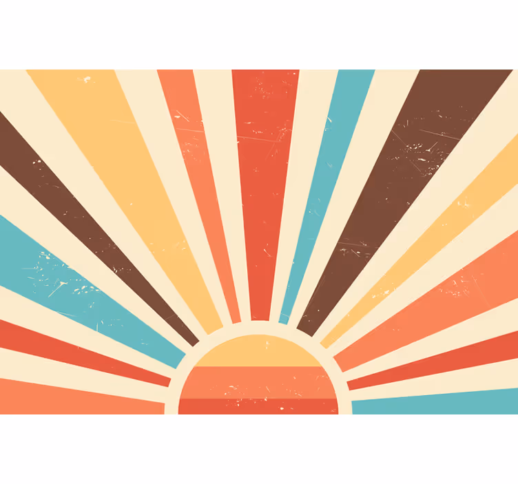 Toile fenêtre salon coucher de soleil vintage abstrait - TenStickers