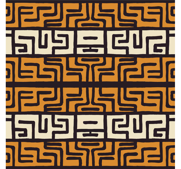 Toile fenêtre salon motif abstrait marron africain - TenStickers