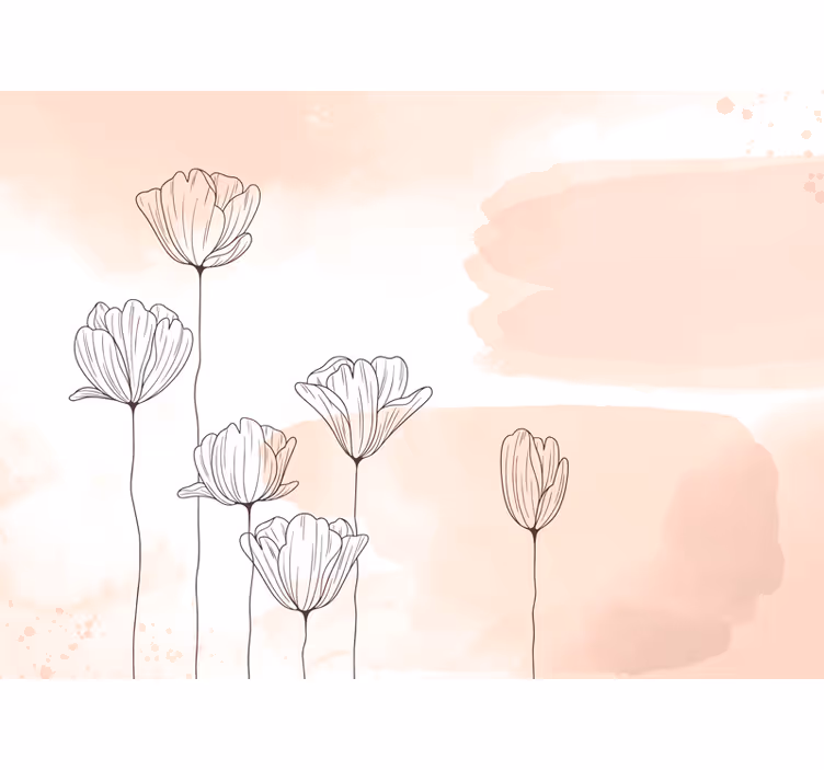 Toile fenêtre salon fleurs en ligne - TenStickers
