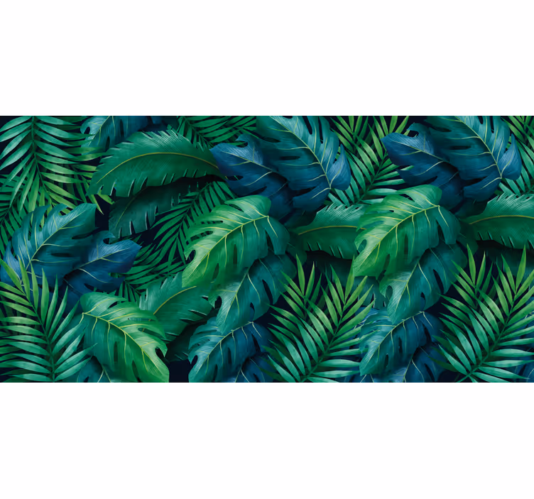 Toile fenêtre salon feuillage tropical élégant - TenStickers