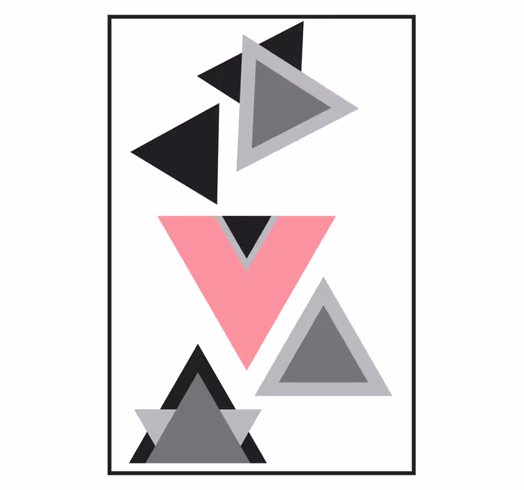 Toile fenêtre salon art abstrait triangles - TenStickers