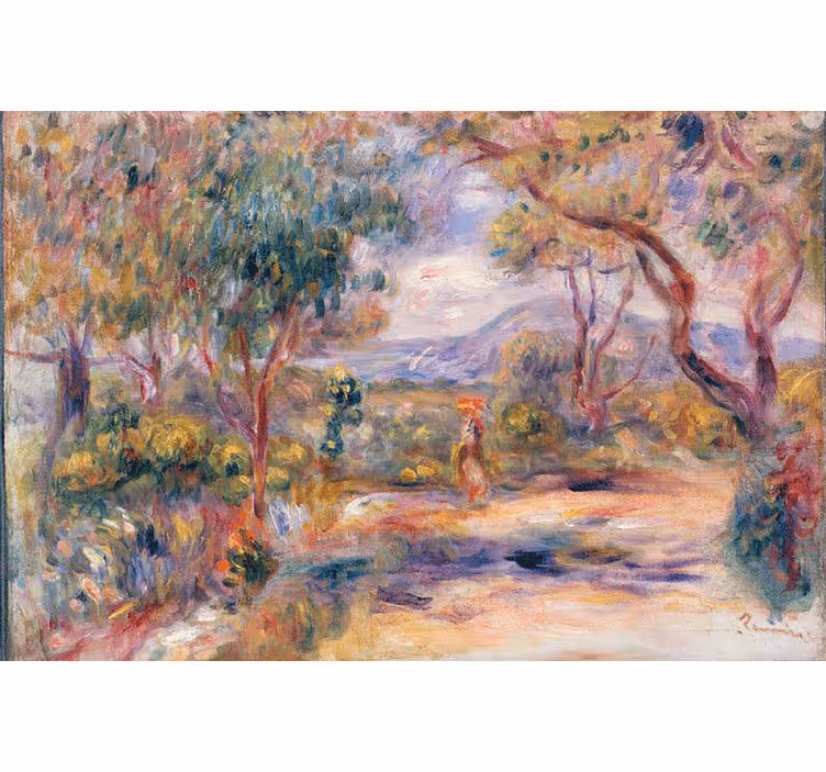 Toile fenêtre salon paysage d'un village en france - TenStickers