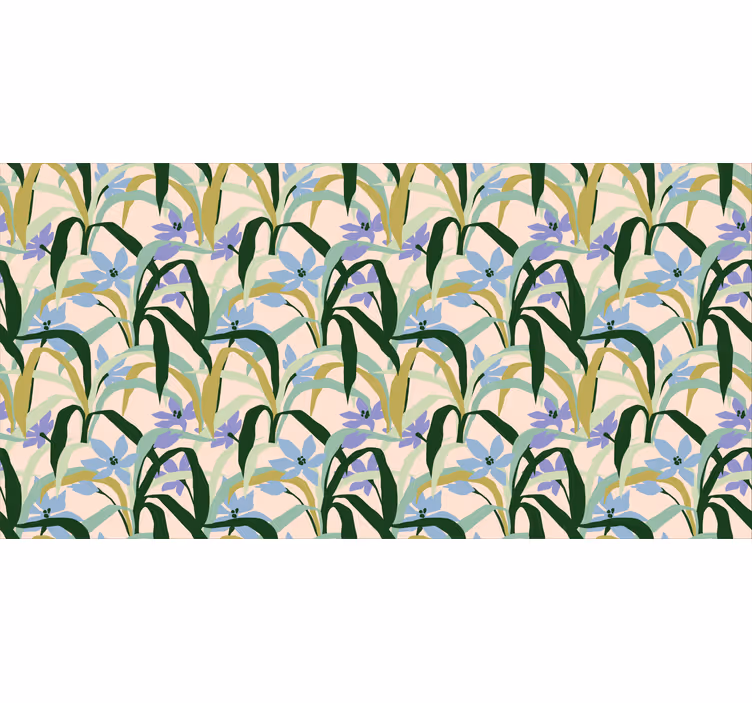 Toile fenêtre salon motif coloré feuilles abstraites - TenStickers