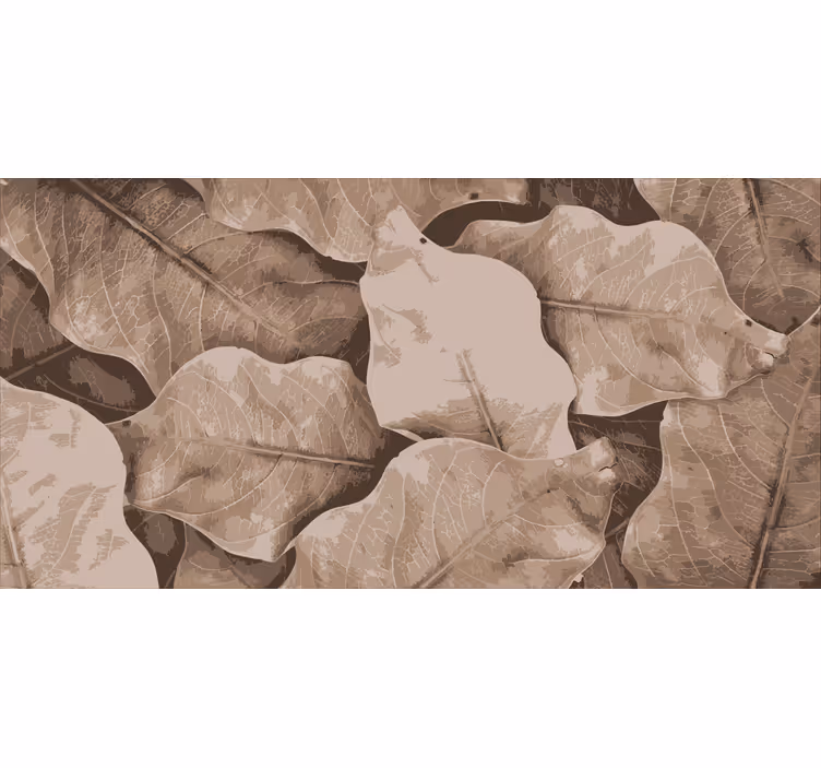 Toile fenêtre salon feuilles sèches beiges - TenStickers