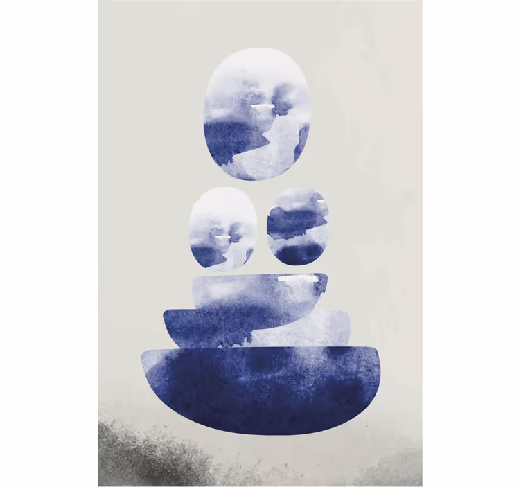 Toile fenêtre salon forme bleue - TenStickers