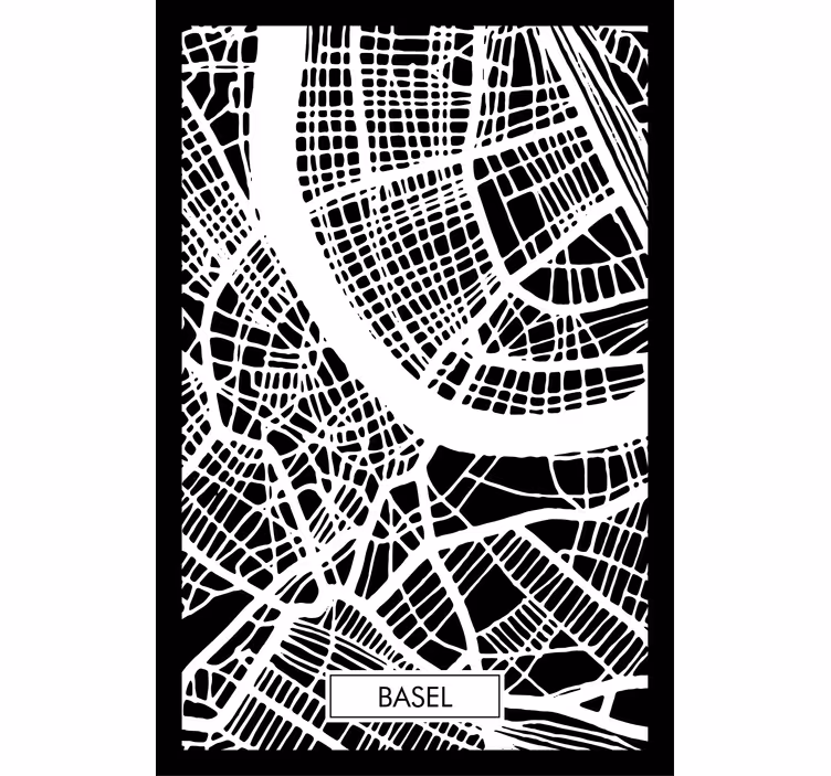Toile fenêtre salon carte topographique de bâle - TenStickers