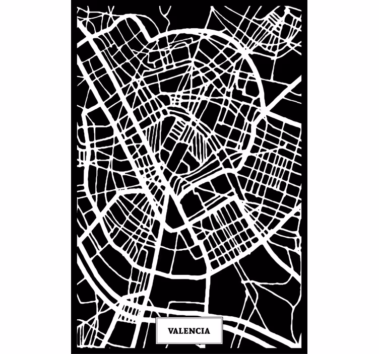 Toile fenêtre salon carte topographique valencia - TenStickers