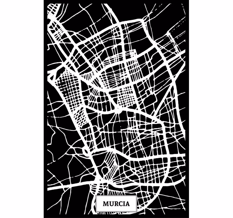 Toile fenêtre salon carte topographique murcie - TenStickers