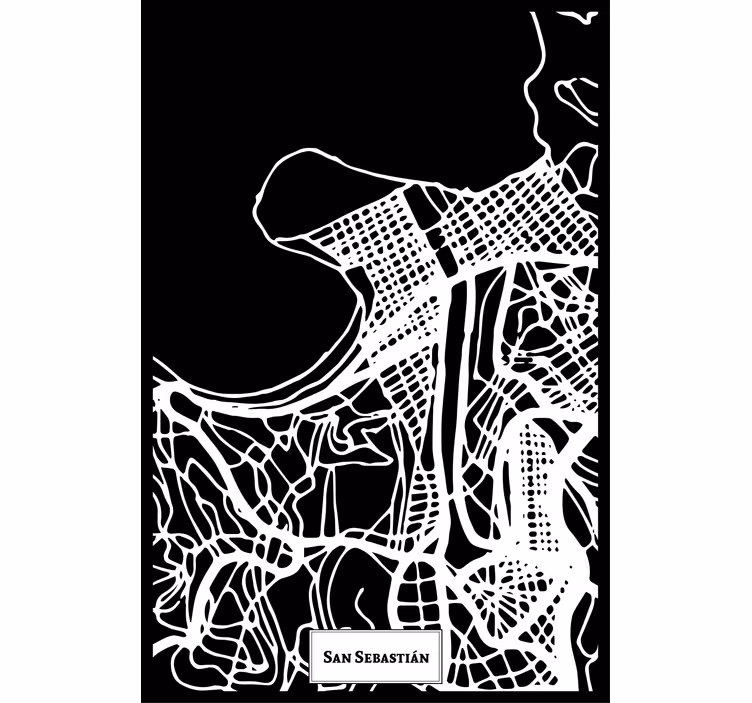 Toile fenêtre salon carte topographique san sebastián - TenStickers