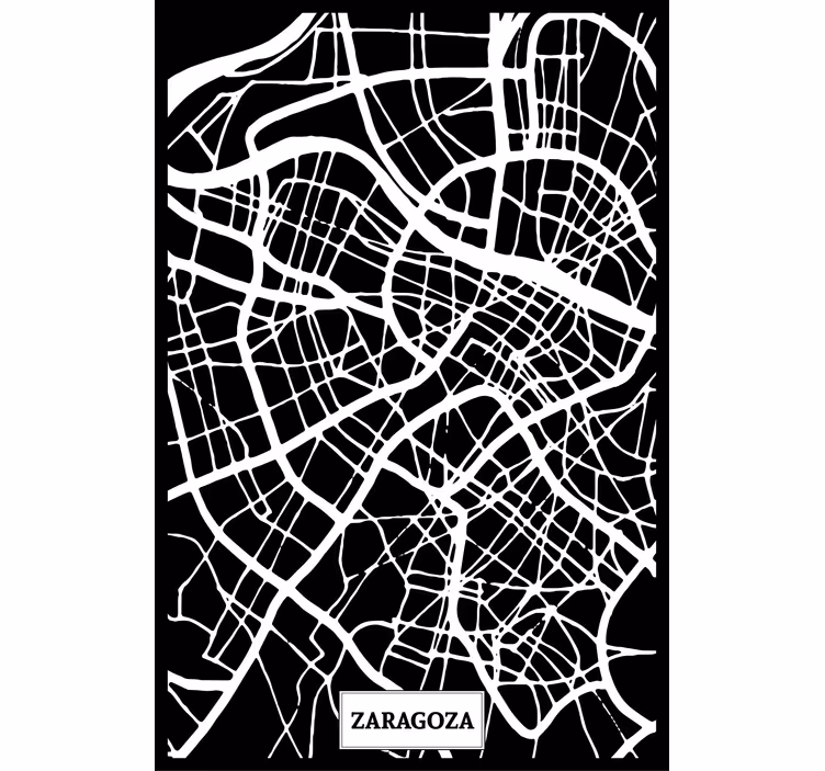 Toile fenêtre salon carte topographique zaragoza - TenStickers