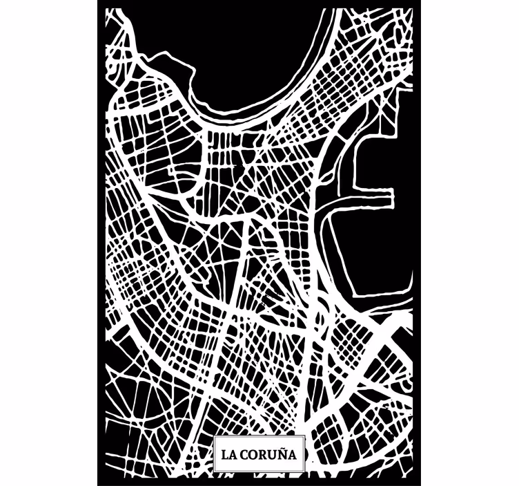 Toile fenêtre salon carte topographique la corogne - TenStickers