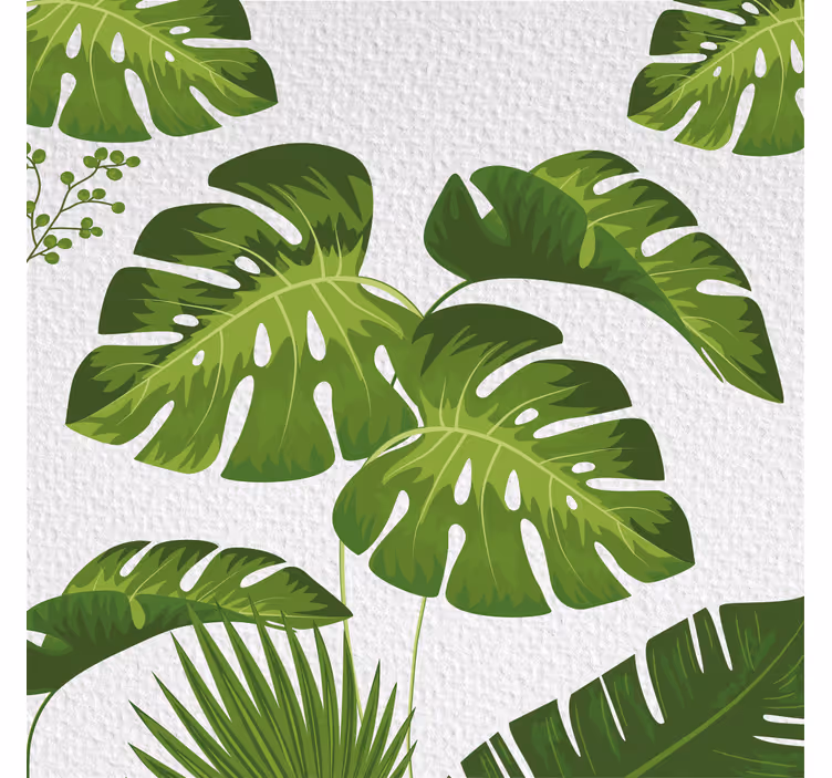 Toile fenêtre salon feuille de monstera - TenStickers