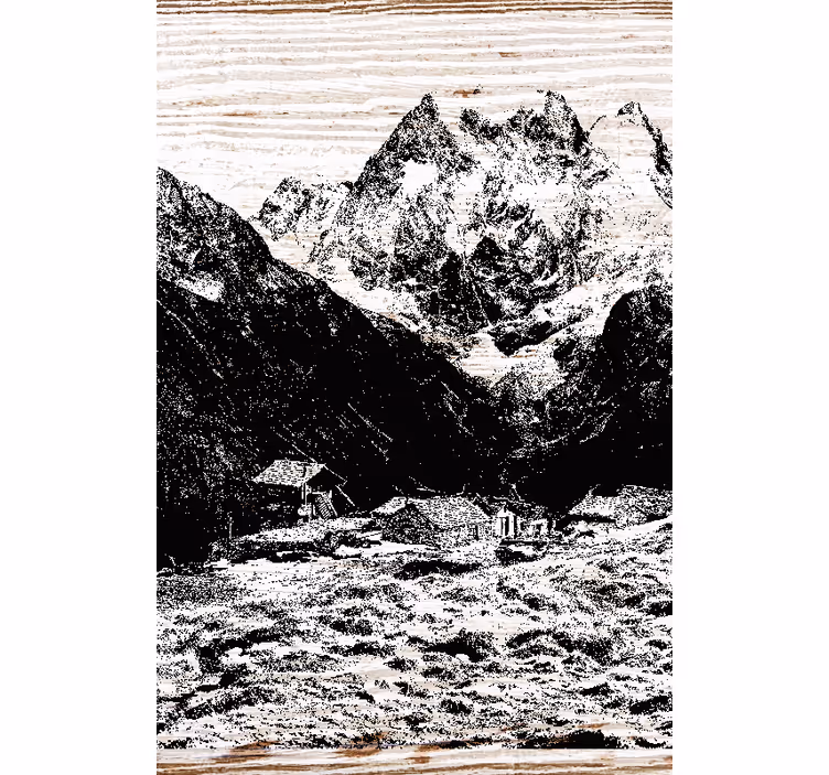 Toile fenêtre salon montagnes suisses - TenStickers