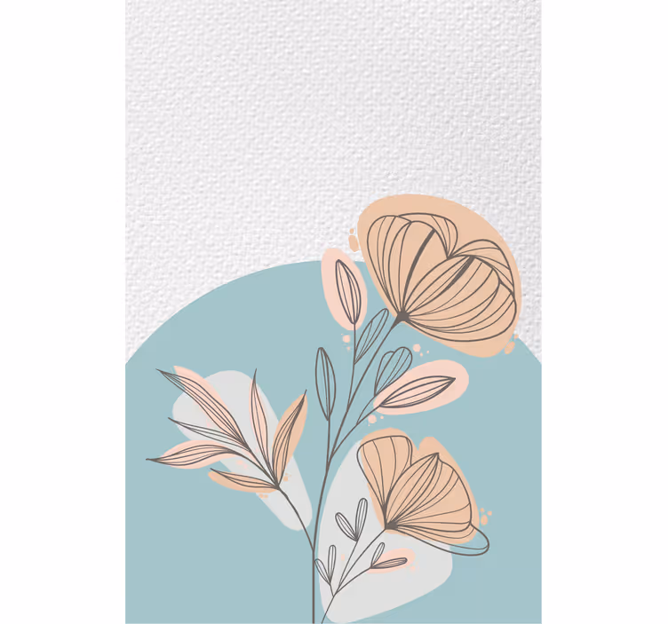 Toile fenêtre salon peinture florale - TenStickers