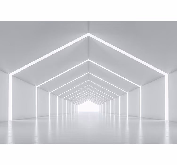 Toile blanche fenêtre effet tunnel 3d - TenStickers