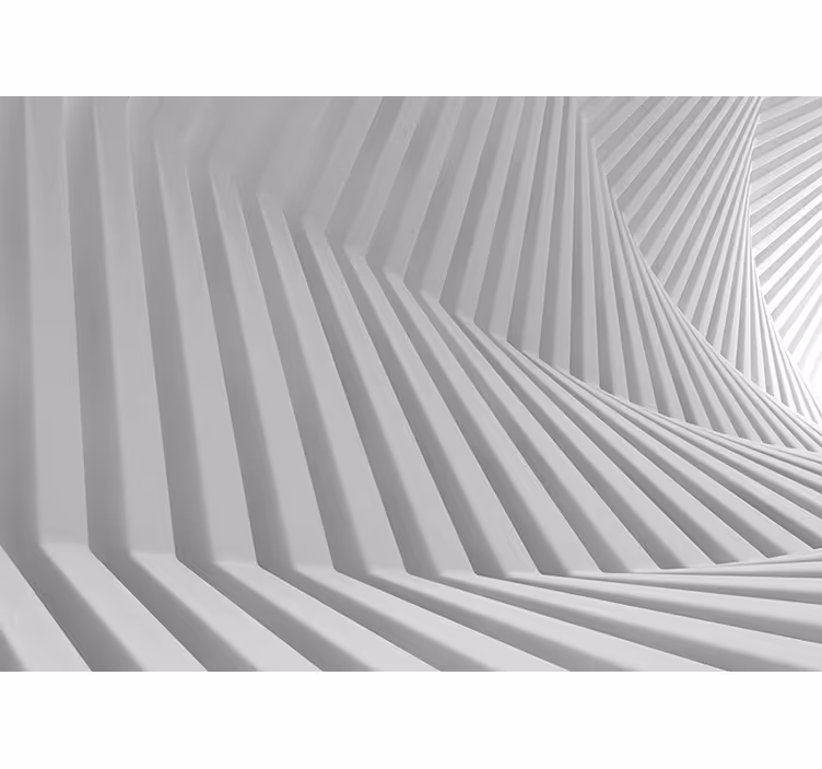 Toile blanche fenêtre vagues géométriques abstraites - TenStickers