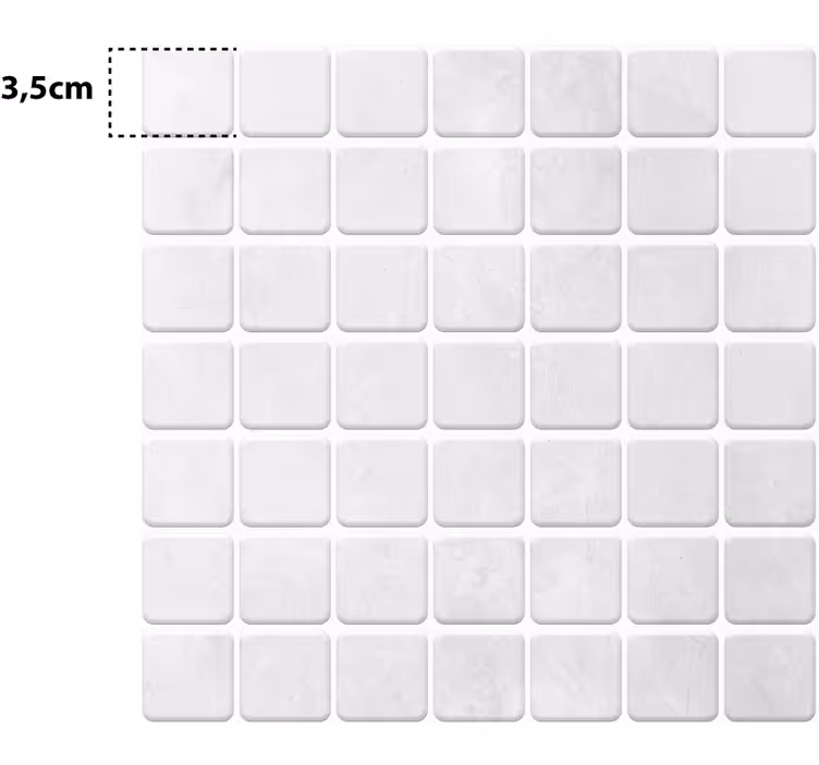 Toile blanche fenêtre carrelage maillé blanc - TenStickers
